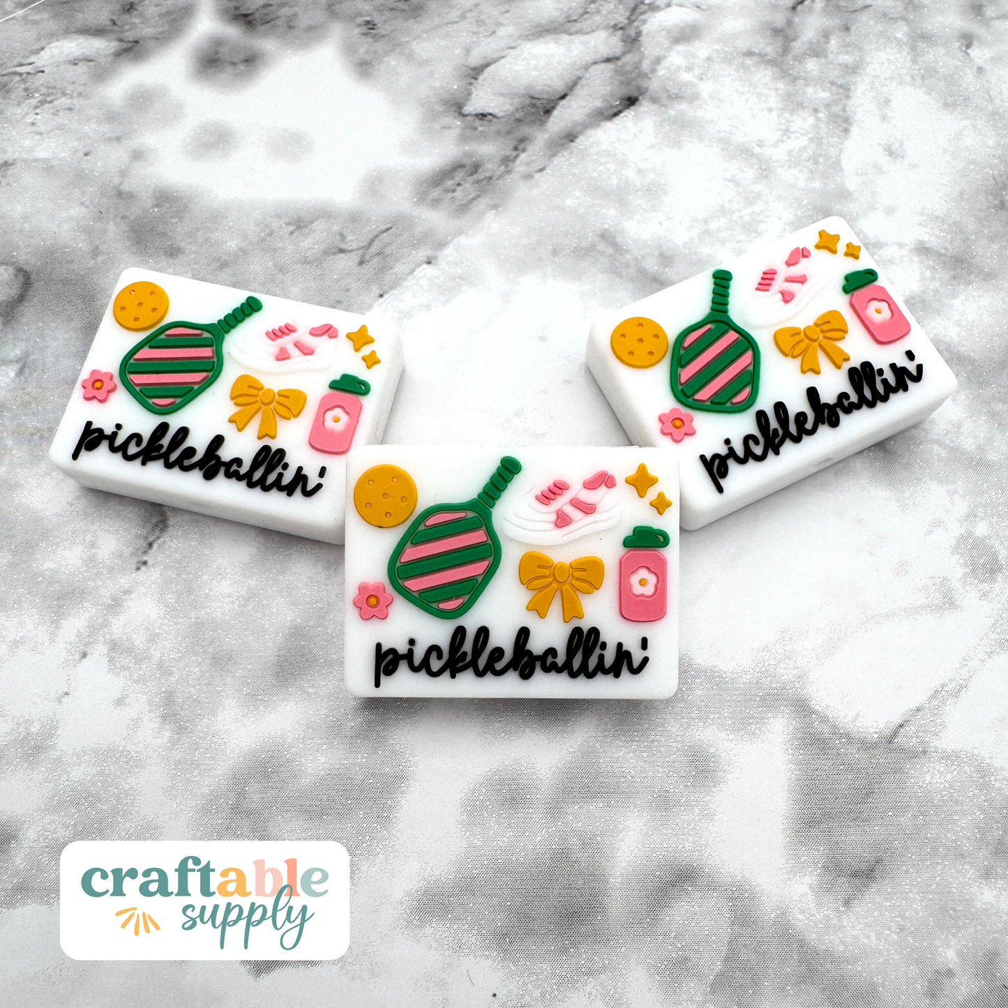 Pickleballin' Silicone Focal Bead