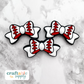 Baseball Bow Silicone Focal Bead