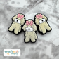 Maltese Dog with Bow Silicone Focal Bead