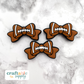 Football Bow Silicone Focal Bead