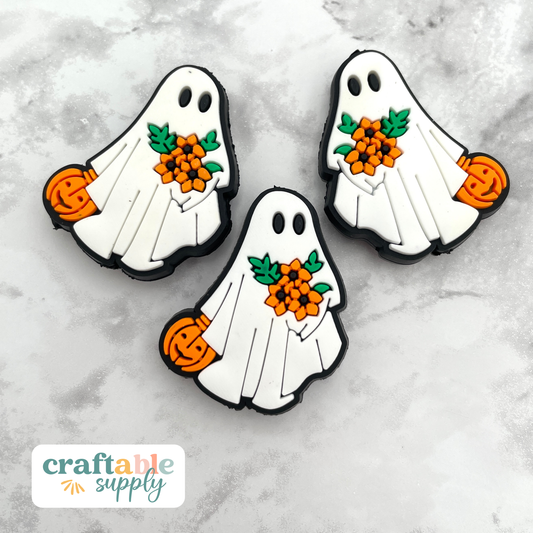 Ghost Flowers Silicone Focal Bead