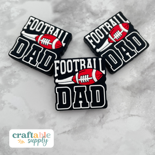Football Dad Silicone Focal Bead