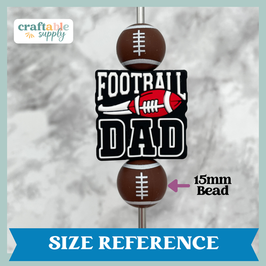 Football Dad Silicone Focal Bead