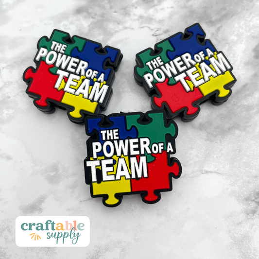 The Power of a Team Autism Silicone Focal Bead