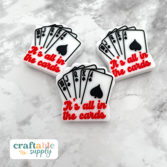 It's All in the Cards Poker Silicone Focal Bead
