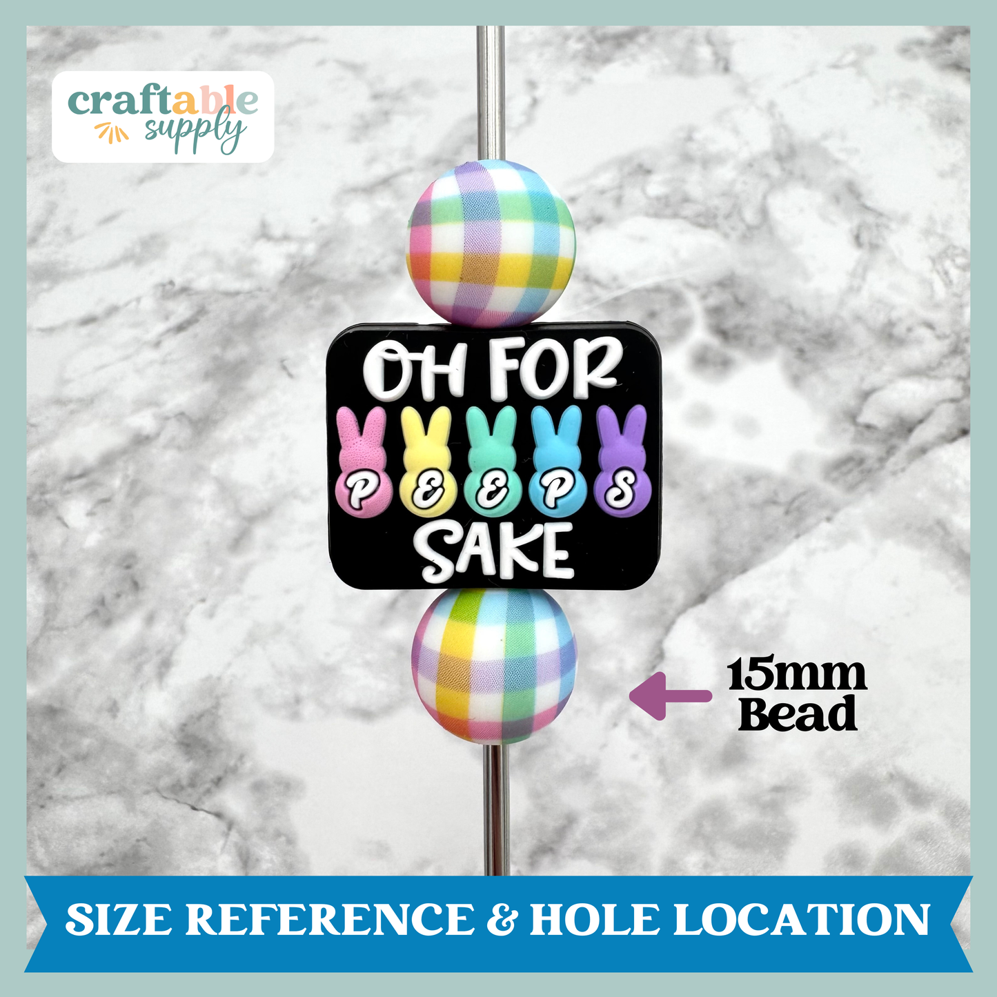 Oh For Peeps Sake Easter Silicone Focal Bead