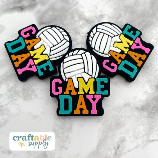 Volleyball Game Day Silicone Focal Bead