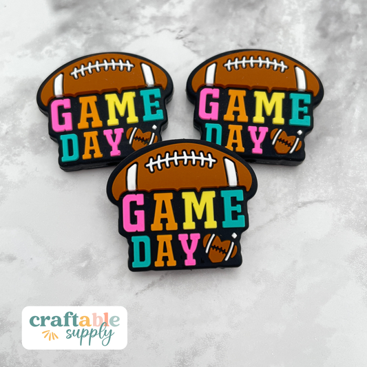 Football Game Day Silicone Focal Bead