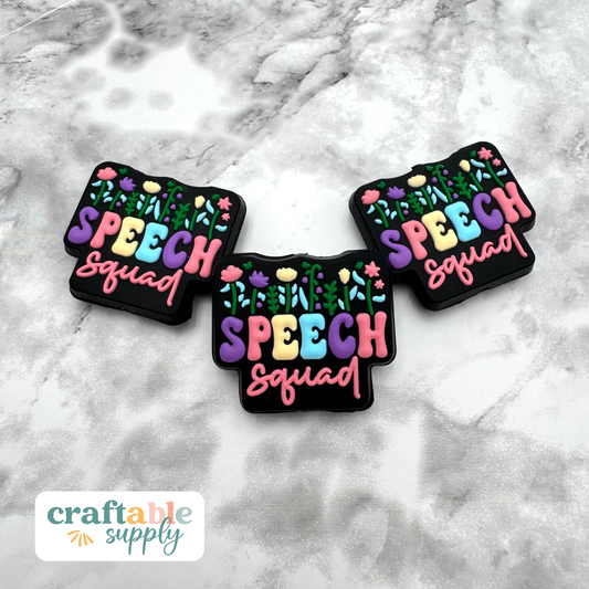 Speech Squad Flowers Silicone Focal Bead