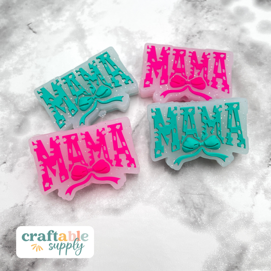 Mama Bow Silicone Focal Bead