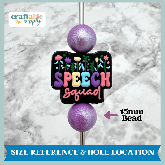 Speech Squad Flowers Silicone Focal Bead