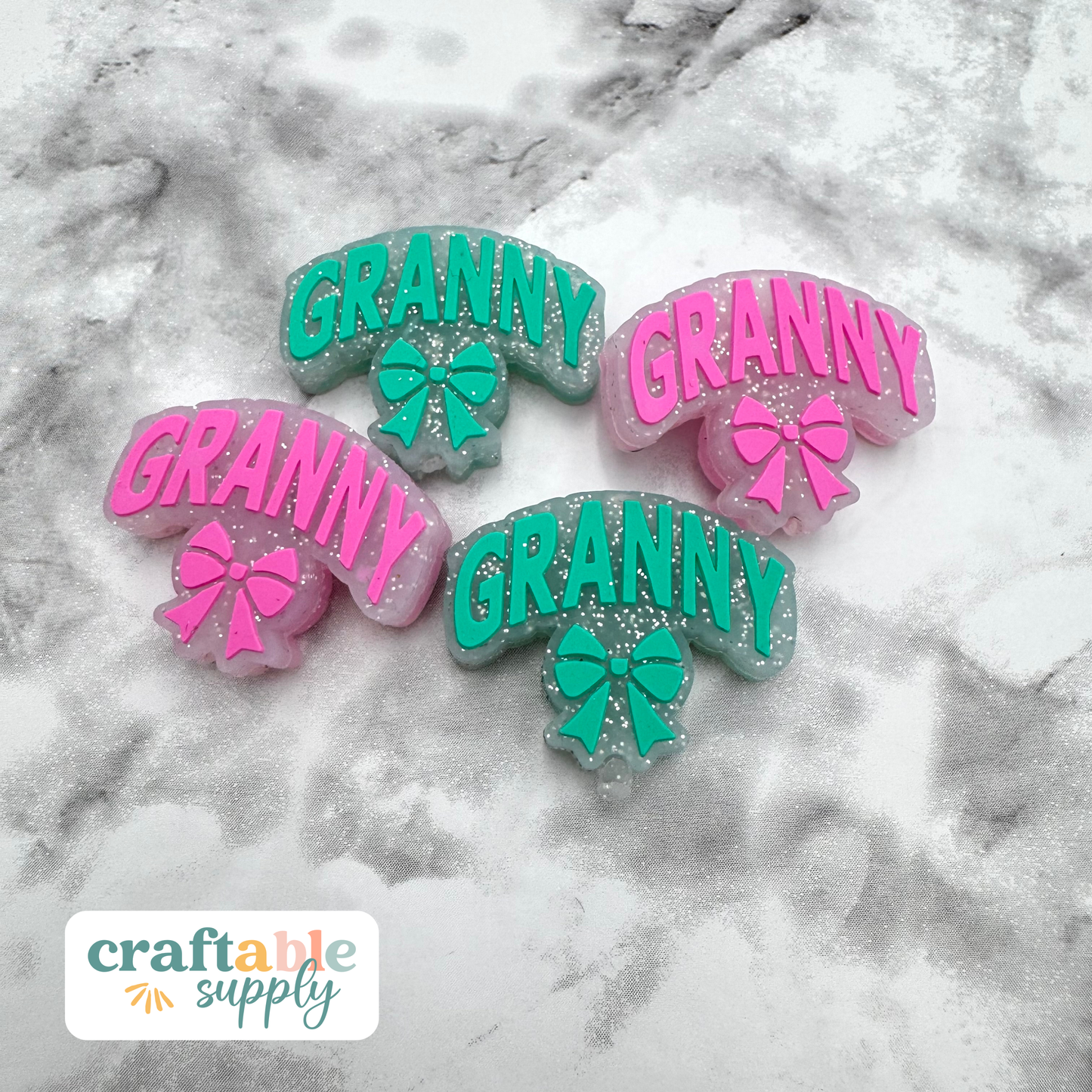 Granny Bow Silicone Focal Bead