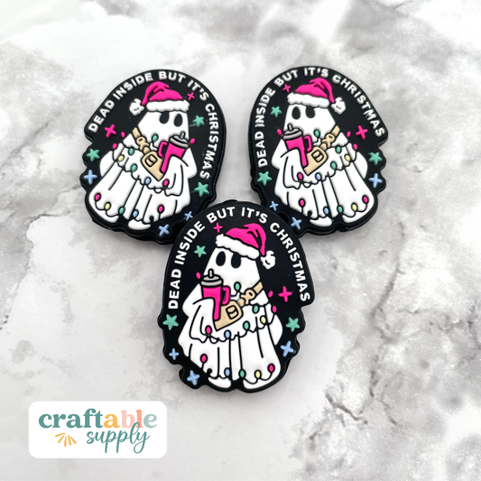 Dead Inside But Its Christmas Silicone Focal Bead