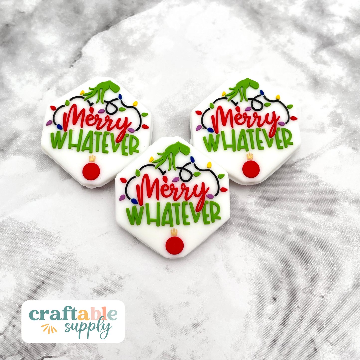 Merry Whatever Silicone Focal Bead