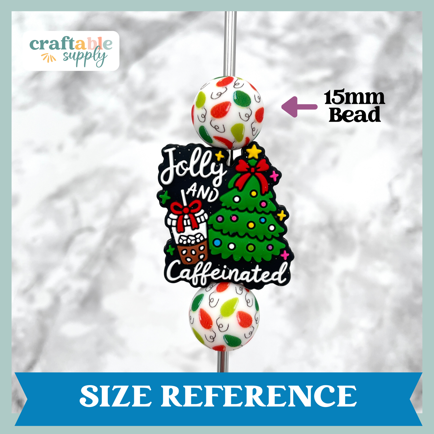 Jolly and Caffeinated Silicone Focal Bead