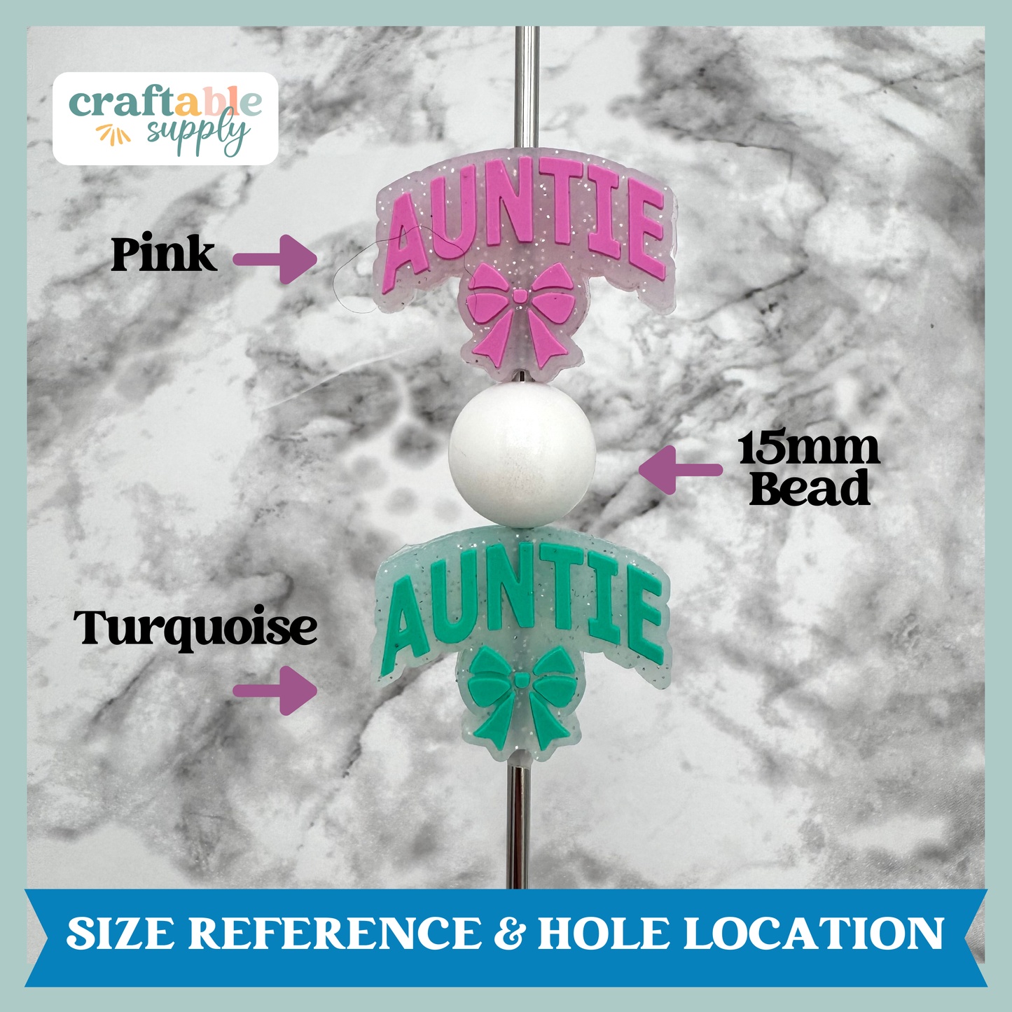 Auntie Bow Silicone Focal Bead