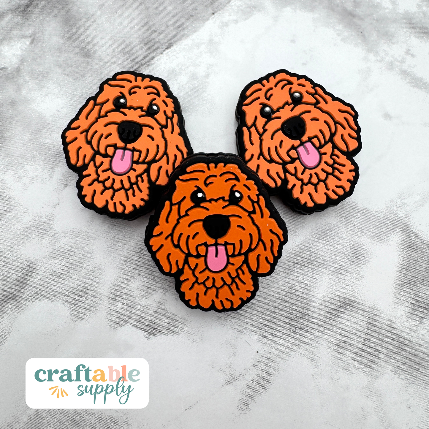 Doodle Dog Silicone Focal Bead