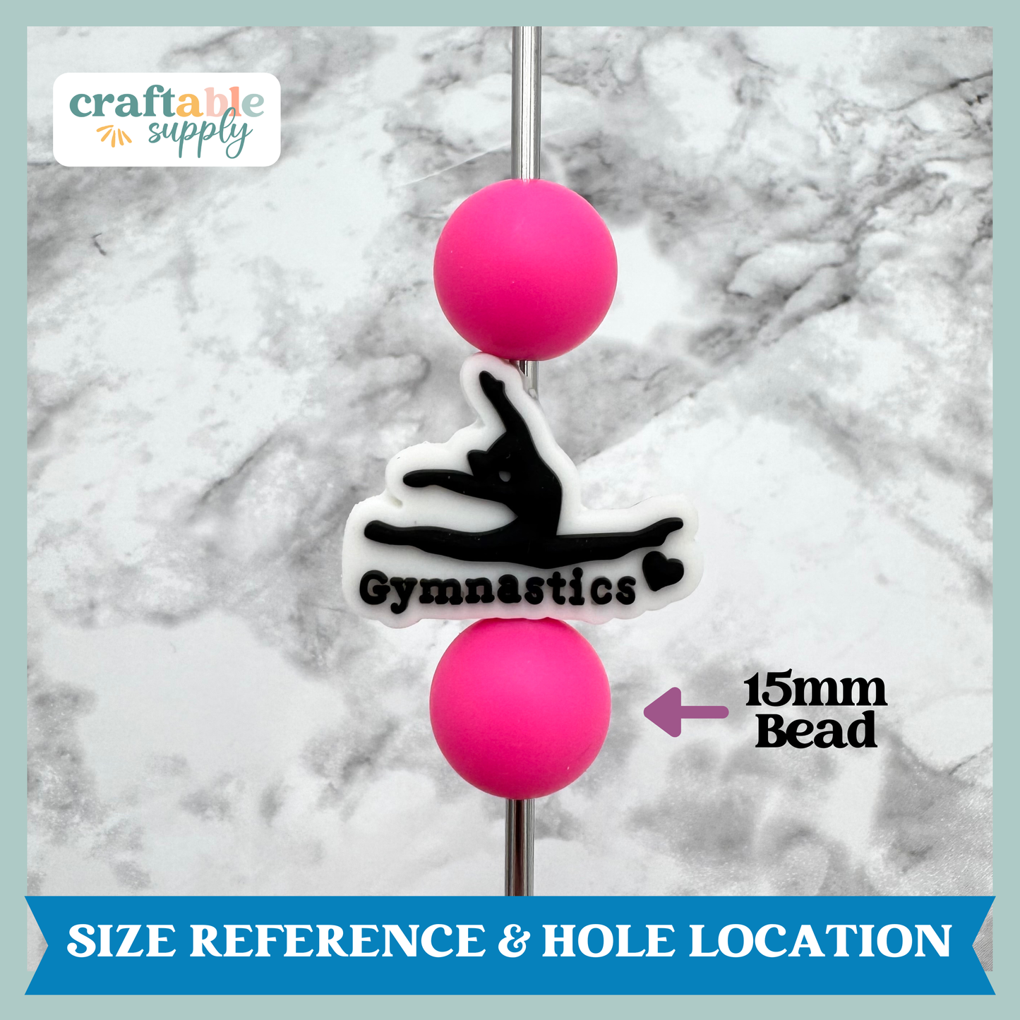 Gymnastics Leap Soft PVC Focal Bead