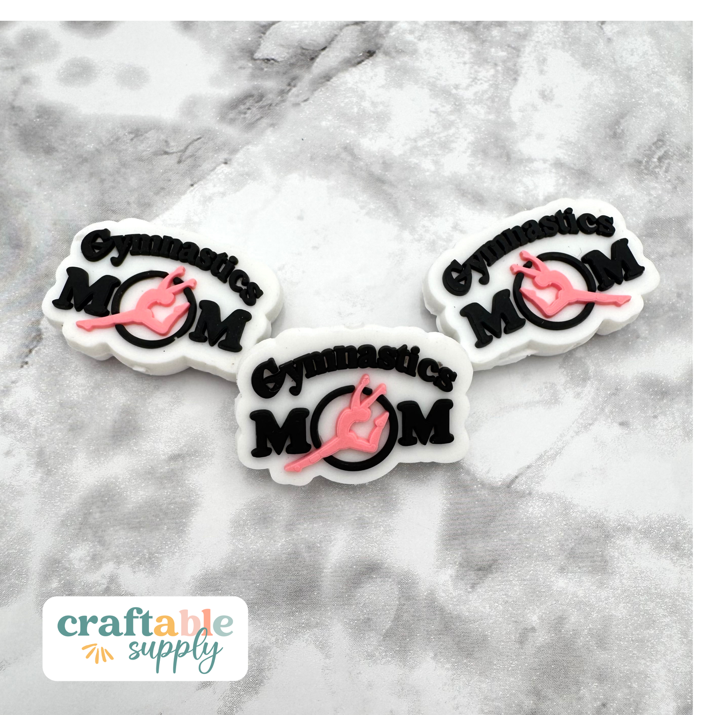Gymnastics Mom Soft PVC Focal Bead