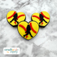 Softball Player Heart Soft PVC Focal Bead