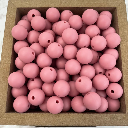 12mm Round Silicone Beads - Blush Pink