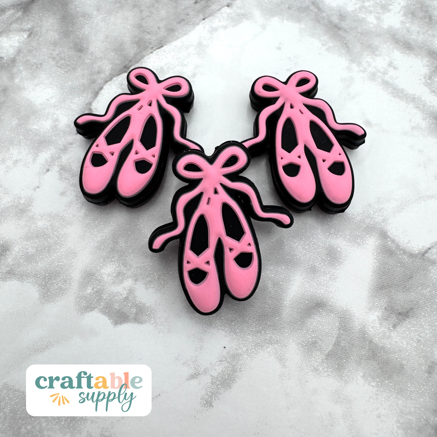 Ballet Slippers Silicone Focal Bead