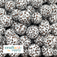 15mm Round Silicone Beads - Soccer Leopard Print