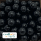 15mm Round Silicone Beads - Black Liquid