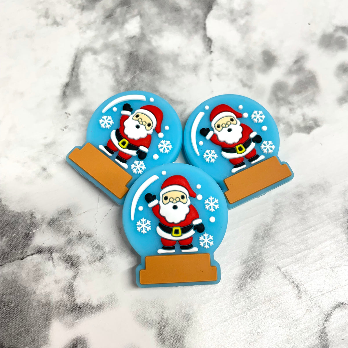 Santa Craftable Snowglobe Santa Silicone Focal Bead – Craftable Supply