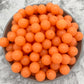 15mm Round Silicone Beads - Orange Jelly Glitter