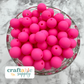 9mm Round Silicone Beads - Hot Pink