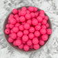 15mm Round Silicone Beads - Pink Jelly Glitter