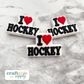 I Love Hockey Soft PVC Focal Bead