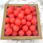 15mm Round Glitter Silicone Beads - Strawberry Red Glitter