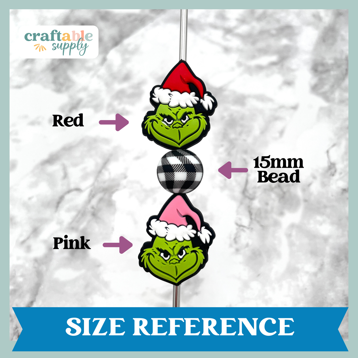 Grinch Silicone Focal Bead