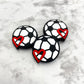 Soccer Heart Silicone Focal Bead