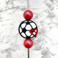 Soccer Heart Silicone Focal Bead