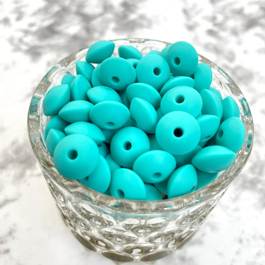  120pcs Lentil Beads 12mm Silicone Lentil Beads 21