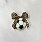 Soccer Leopard Bow Planar Resin Flatback