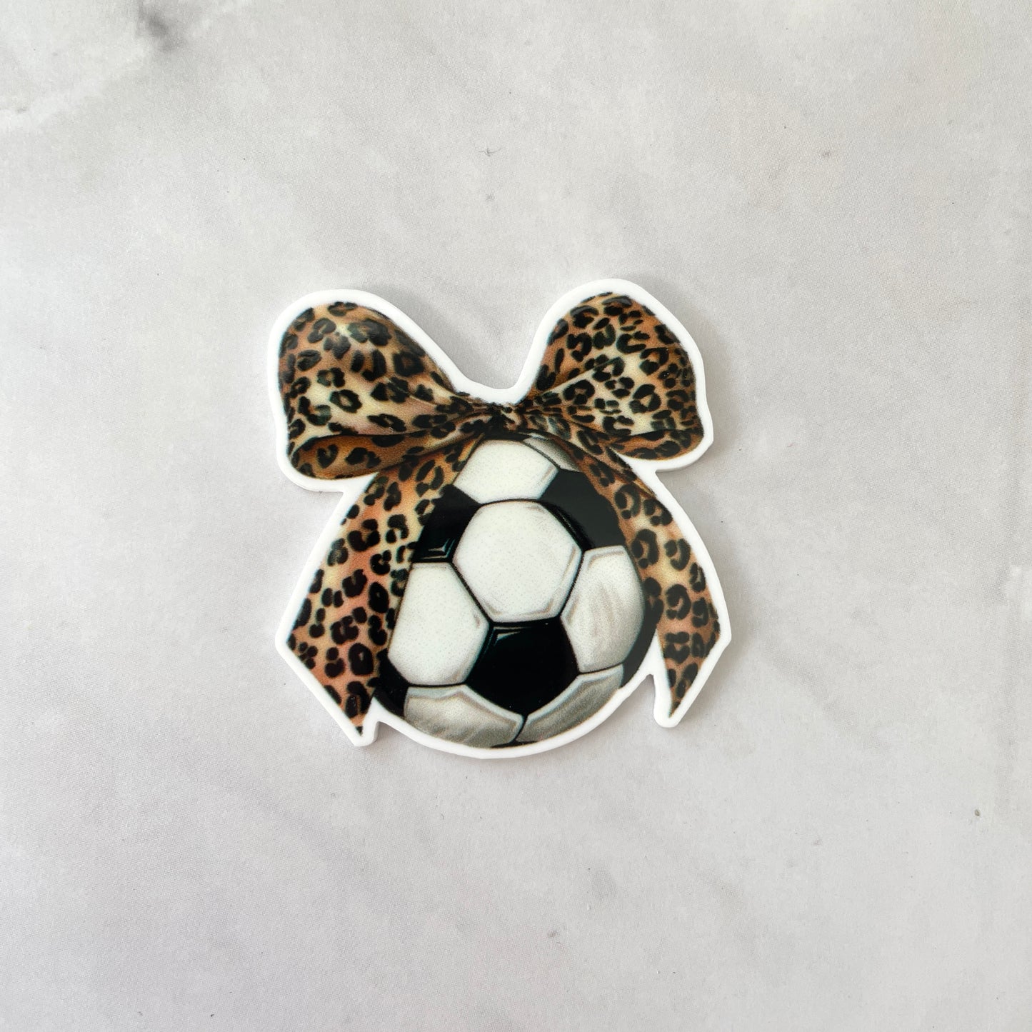 Soccer Leopard Bow Planar Resin Flatback