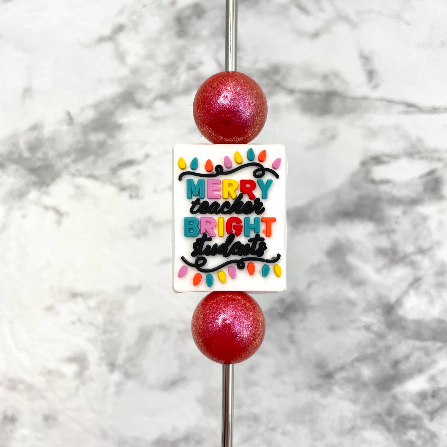 Merry Teacher Bright Students Soft PVC Focal Bead