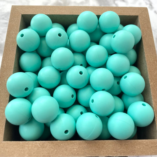 Silicone Beads - 15mm - Mint Green Silicone Beads